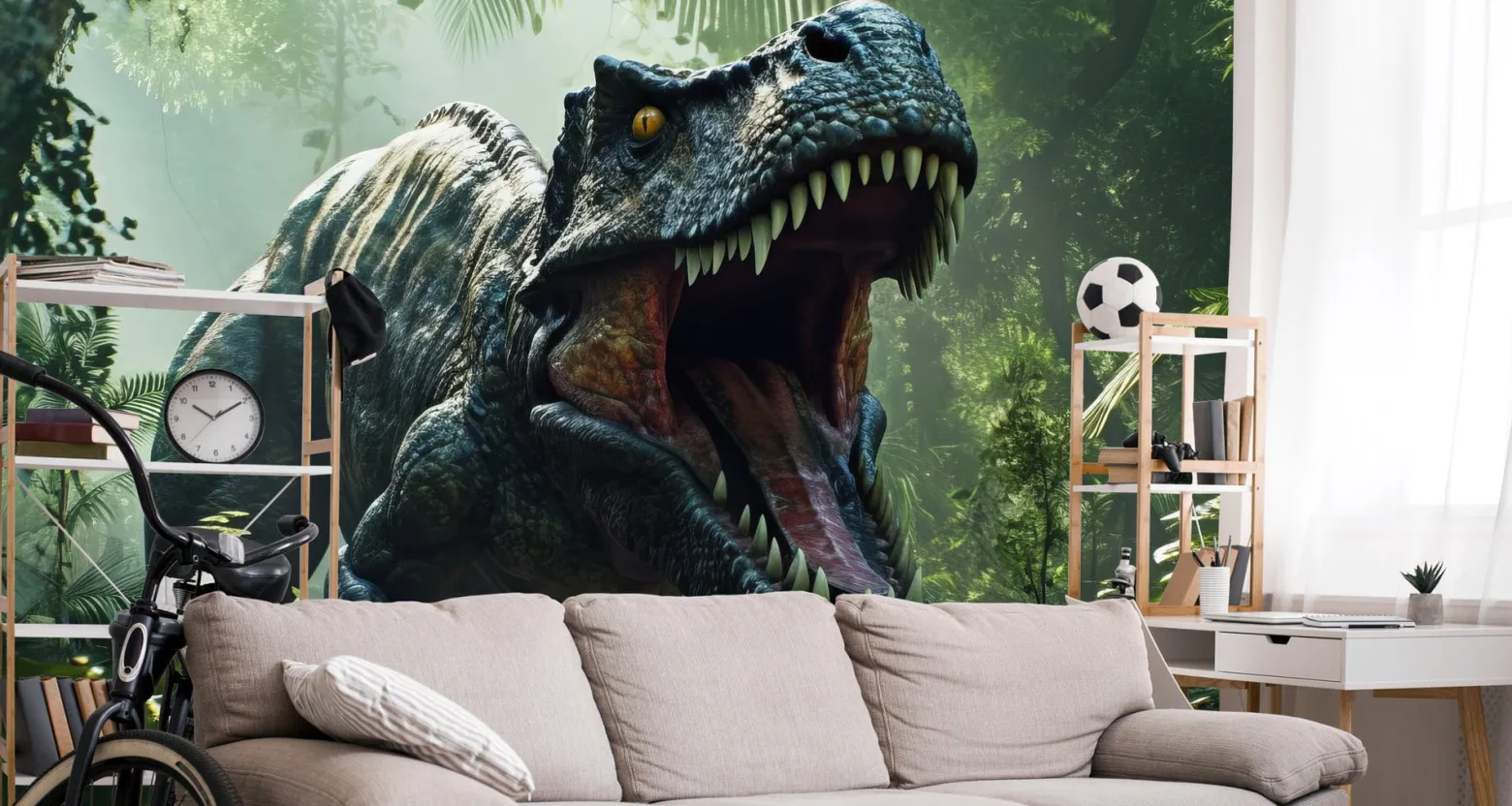 Fototapeta Młodzieżowa Niebezpieczny Dinozaur 3D 90x60cm