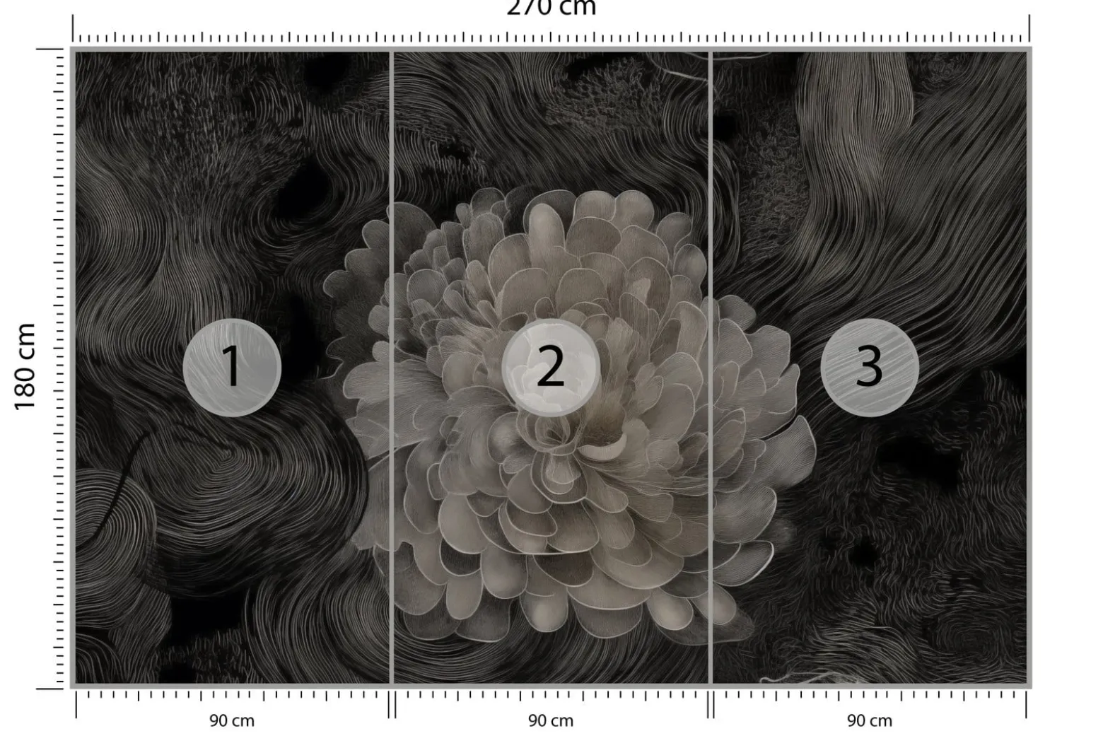 Fototapeta Monochromatyczna Kwiatowa Abstrakcja 270x180cm