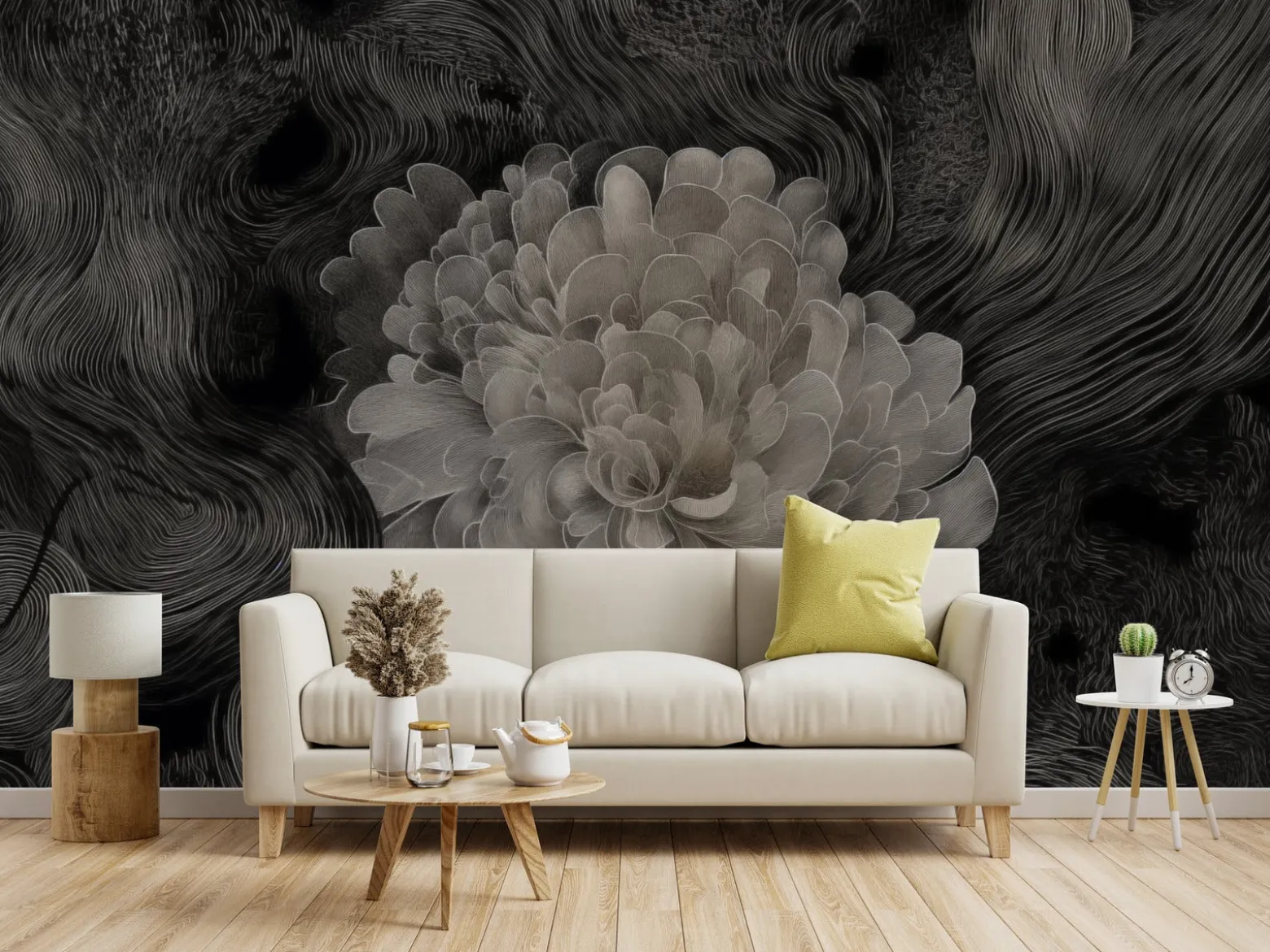 Fototapeta Monochromatyczna Kwiatowa Abstrakcja 270x180cm