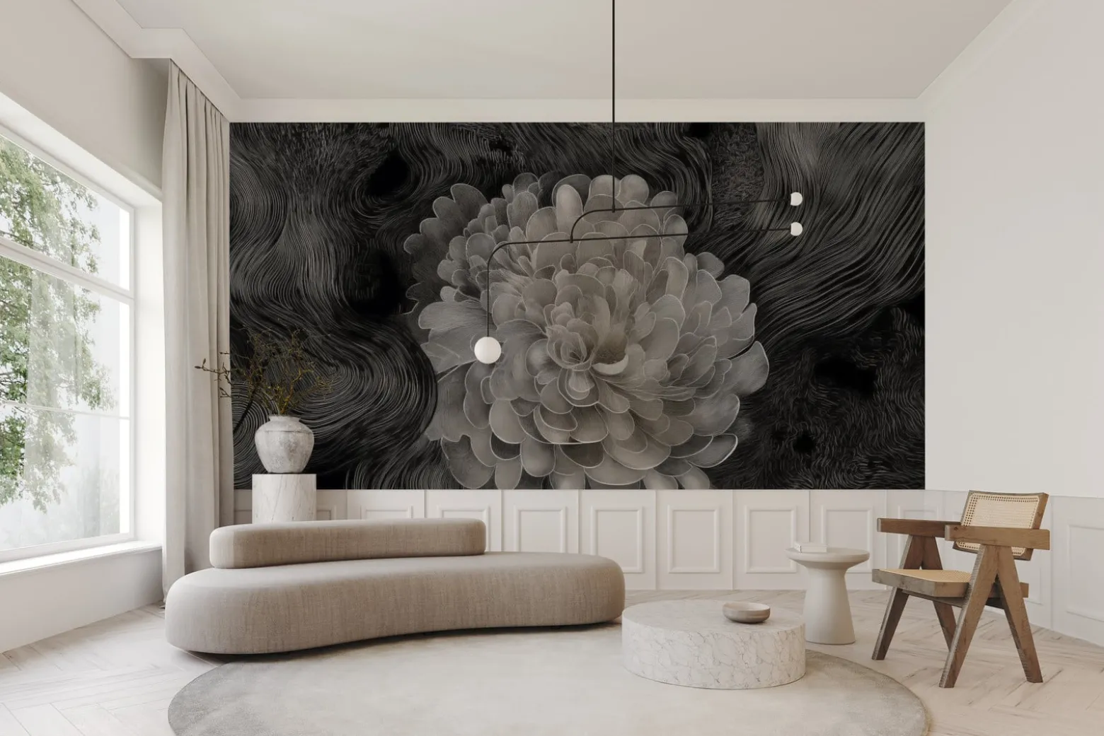 Fototapeta Monochromatyczna Kwiatowa Abstrakcja 270x180cm