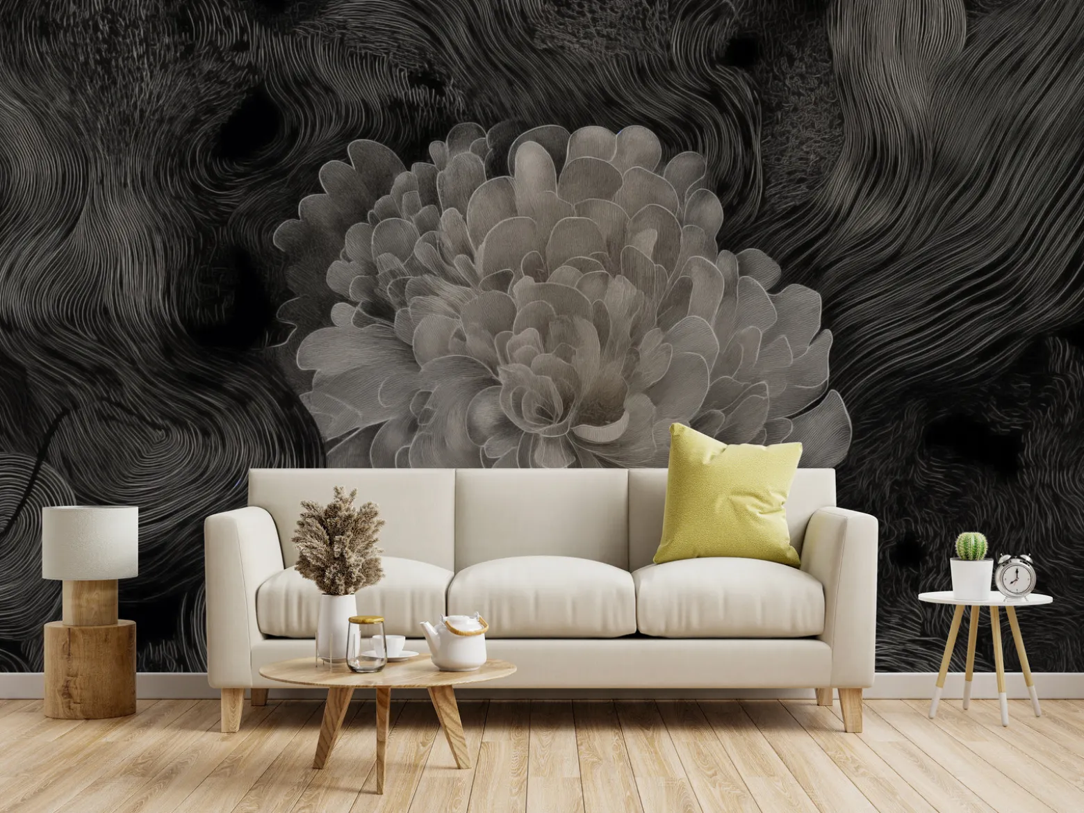 Fototapeta Monochromatyczna Kwiatowa Abstrakcja 400x280cm