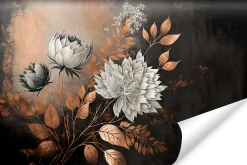 Fototapeta Nowoczesny Wzór Białe KWIATY 90x60cm