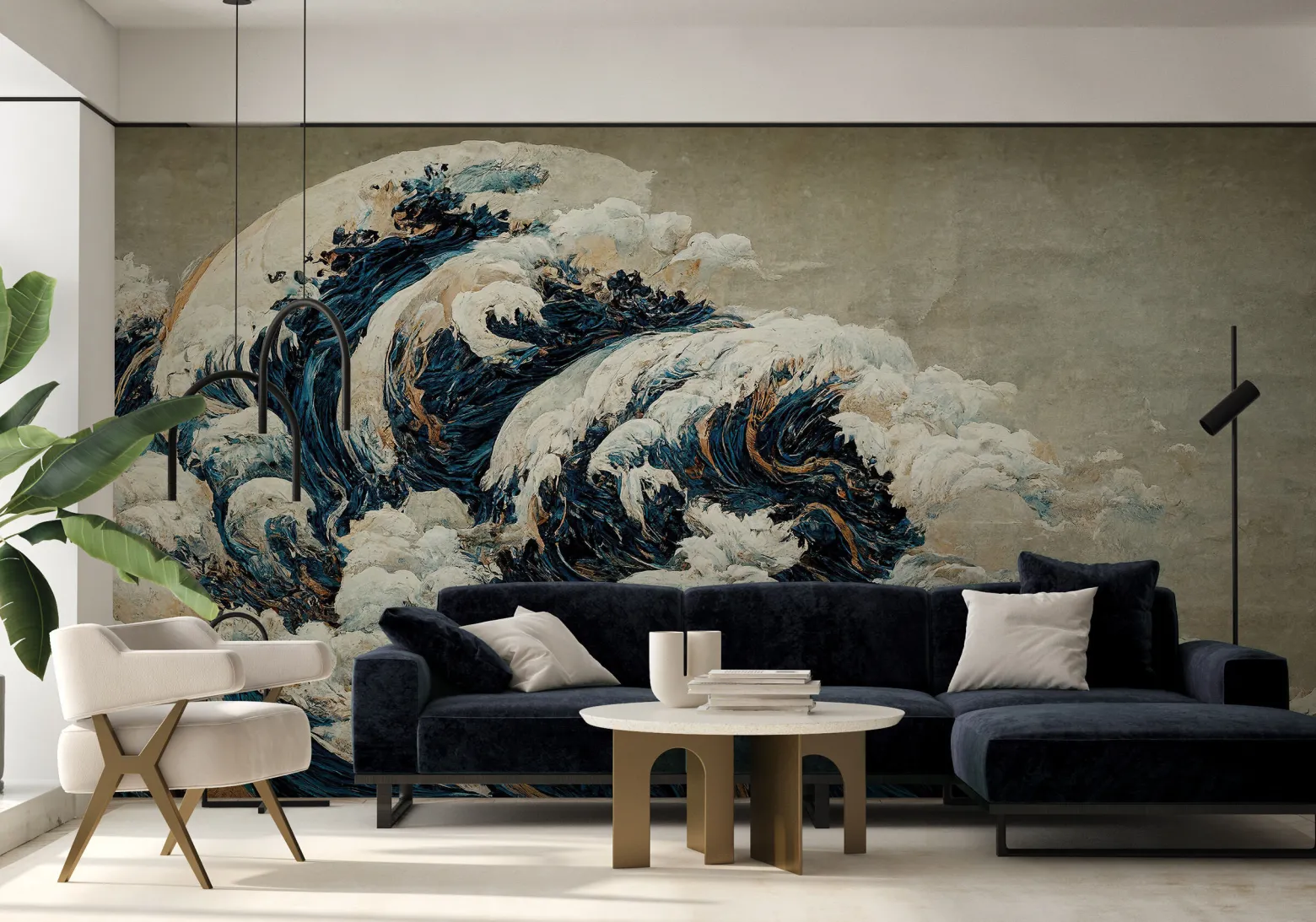 Fototapeta OCEAN Fale Japoński Styl Retro 90x60cm