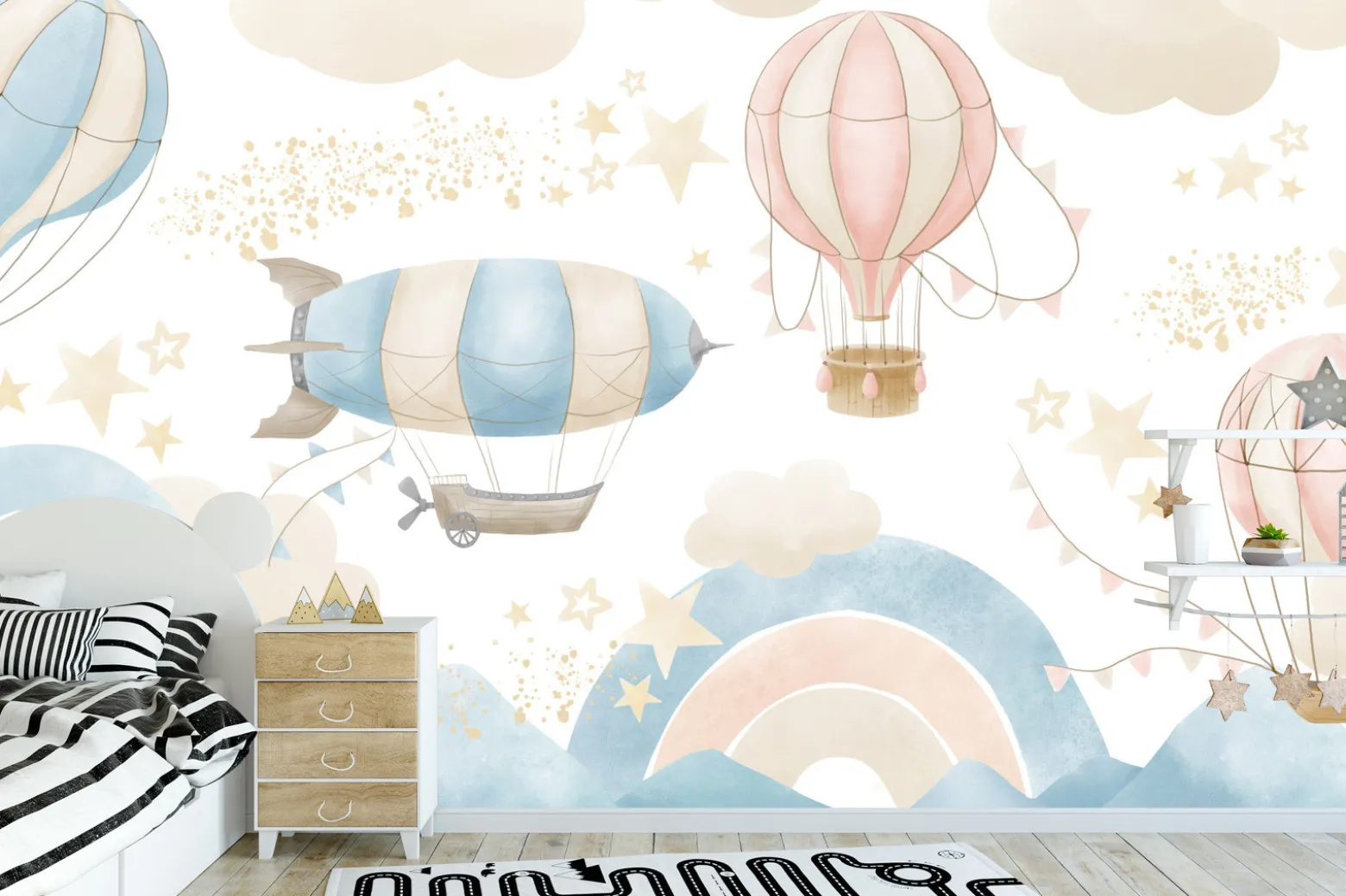 Fototapeta Pastelowe Balony Pośród Chmur 90x60cm