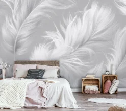 Fototapeta Pióra Szary Na Flizelinie Do Sypialni Salonu 250x175