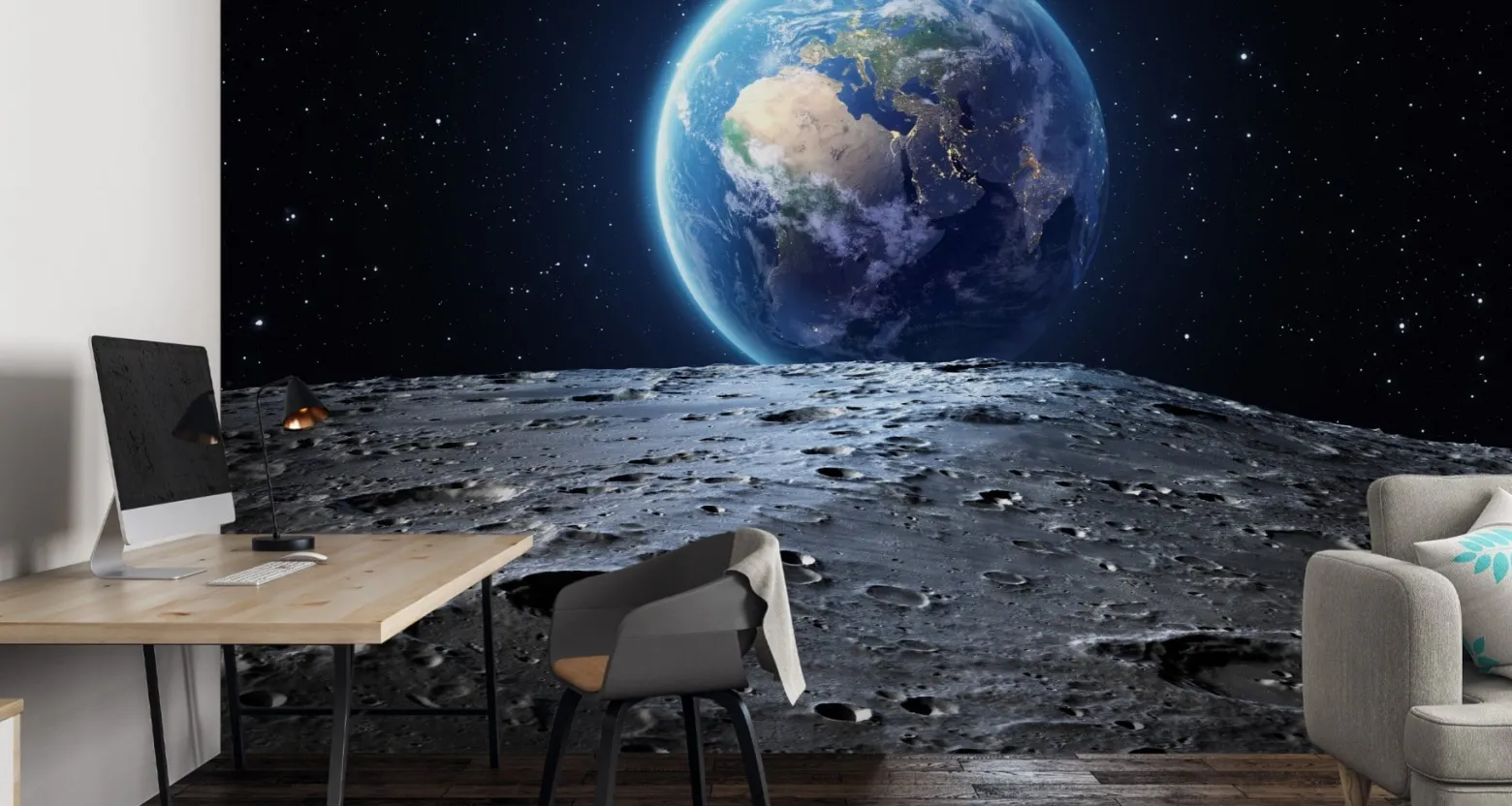 Fototapeta Planeta ZIEMIA Księżyc Kosmos 90x60cm