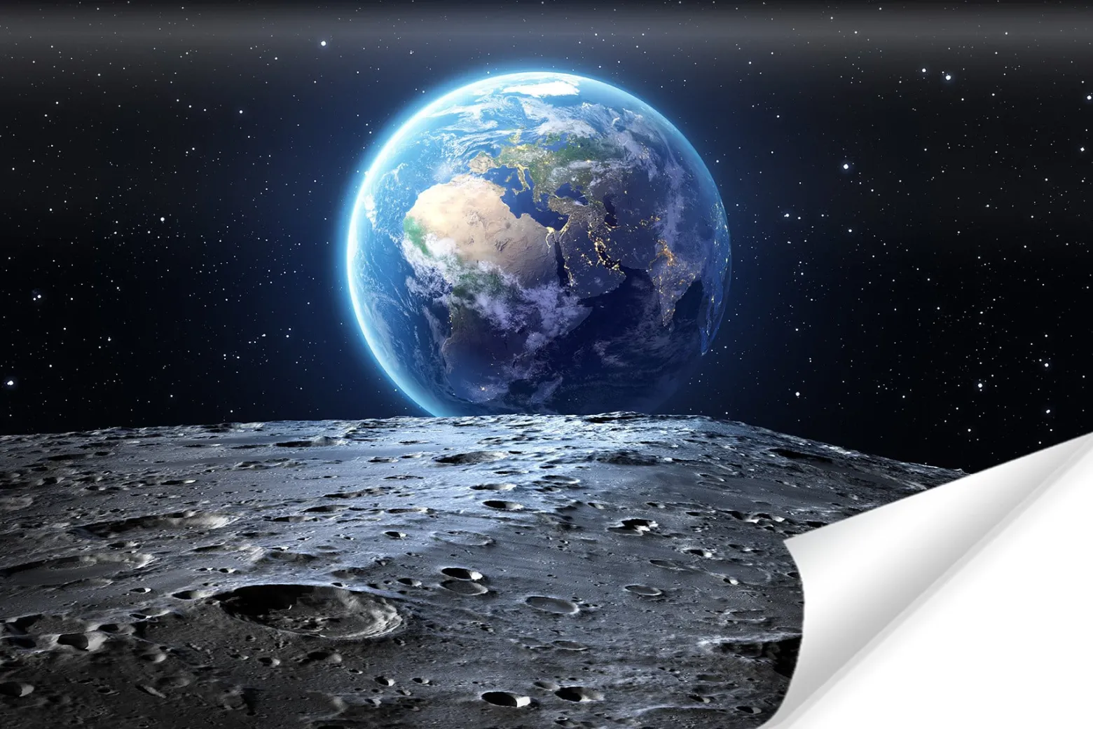 Fototapeta Planeta ZIEMIA Księżyc Kosmos 90x60cm