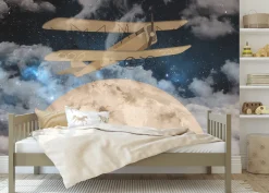 Fototapeta Samolot Na Nocnym Niebie 90x60cm