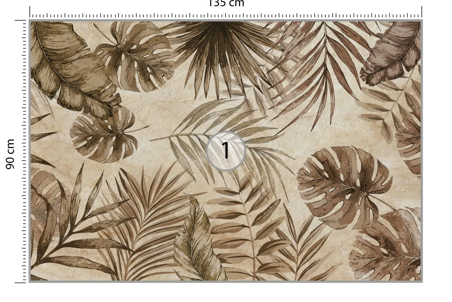 Fototapeta Tropikalne Liście W Odcieniach Beżu 135x90cm