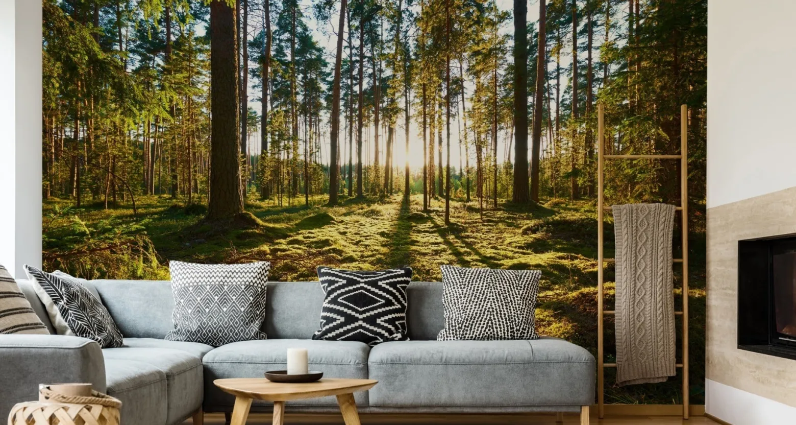 Fototapeta Zachód Słońca w Lesie 90x60cm