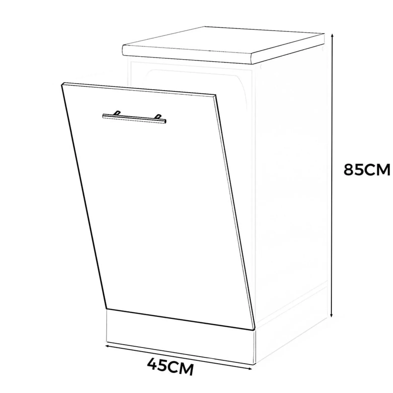 Front zabudowa zmywarki szafka 45cm spremium dąb sonoma