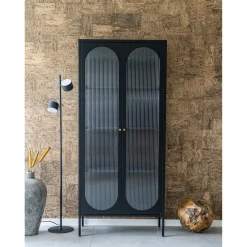 GABLOTA Adelaide 180 cm czarna 2-drzwiowa SZKLANA metalowa