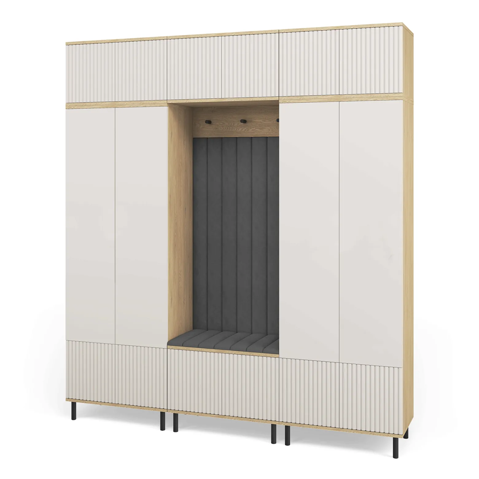 Garderoba Zora wersja 3 Dąb Cremona/Cashmere Trinity 15 wysokie nóżki