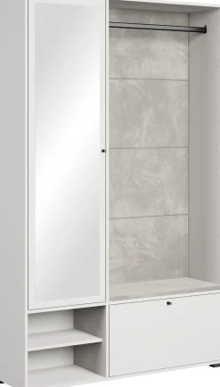 Garderoba 117 cm do przedpokoju z lustrem DORANO biały