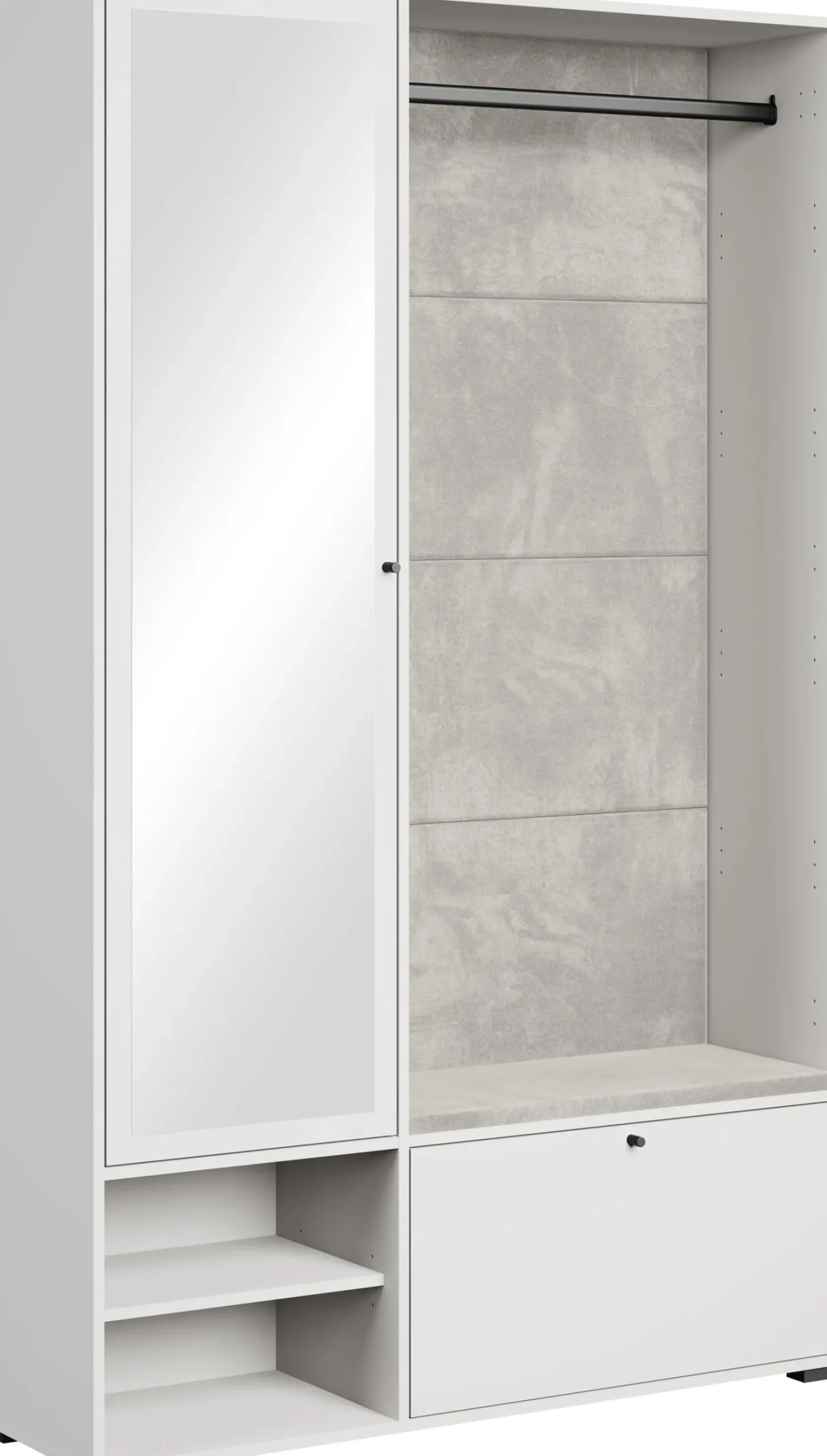 Garderoba 117 cm do przedpokoju z lustrem DORANO biały