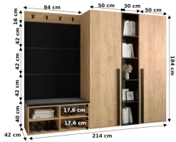 Garderoba do przedpokoju MIRO 8 dąb craft + manila 11
