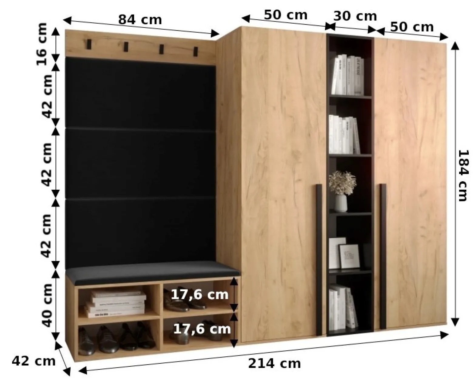Garderoba do przedpokoju MIRO 8 dąb craft + manila 11
