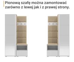 Garderoba do przedpokoju Nela II z lustrem - kolor biały