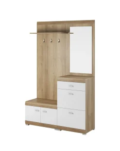 Garderoba STELO dąb riviera / biały