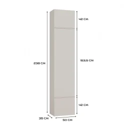 Garderoba Szafa + Wieszak HAGA II 1Sz1W KASZMIR BEŻ