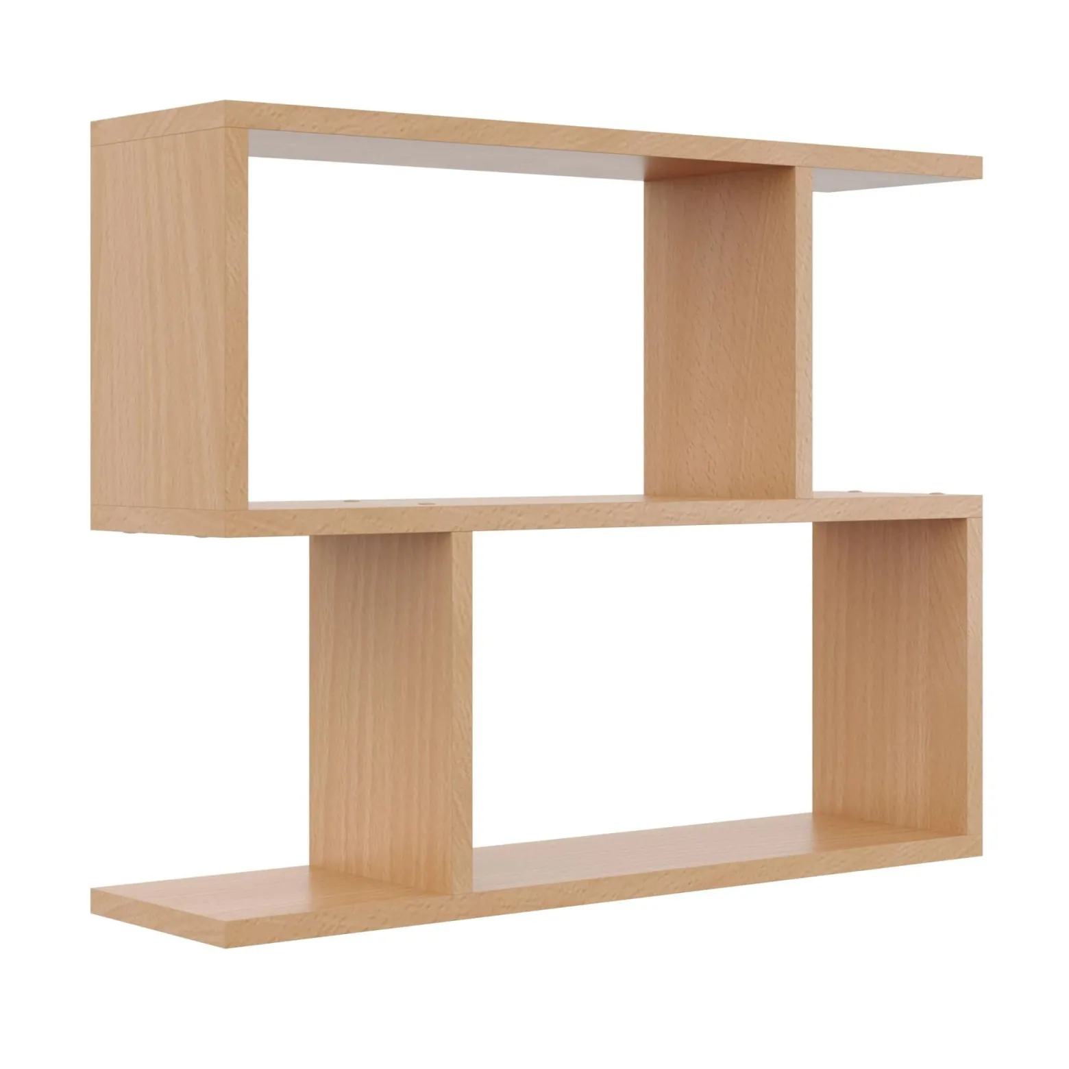 Geometryczna półka wisząca, regał, 70x18x55 cm, buk, mat | TYLETEGOTU