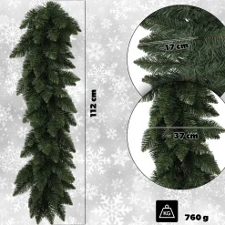 Girlanda Choinkowa Świąteczna 112 cm Zielona Gęsta