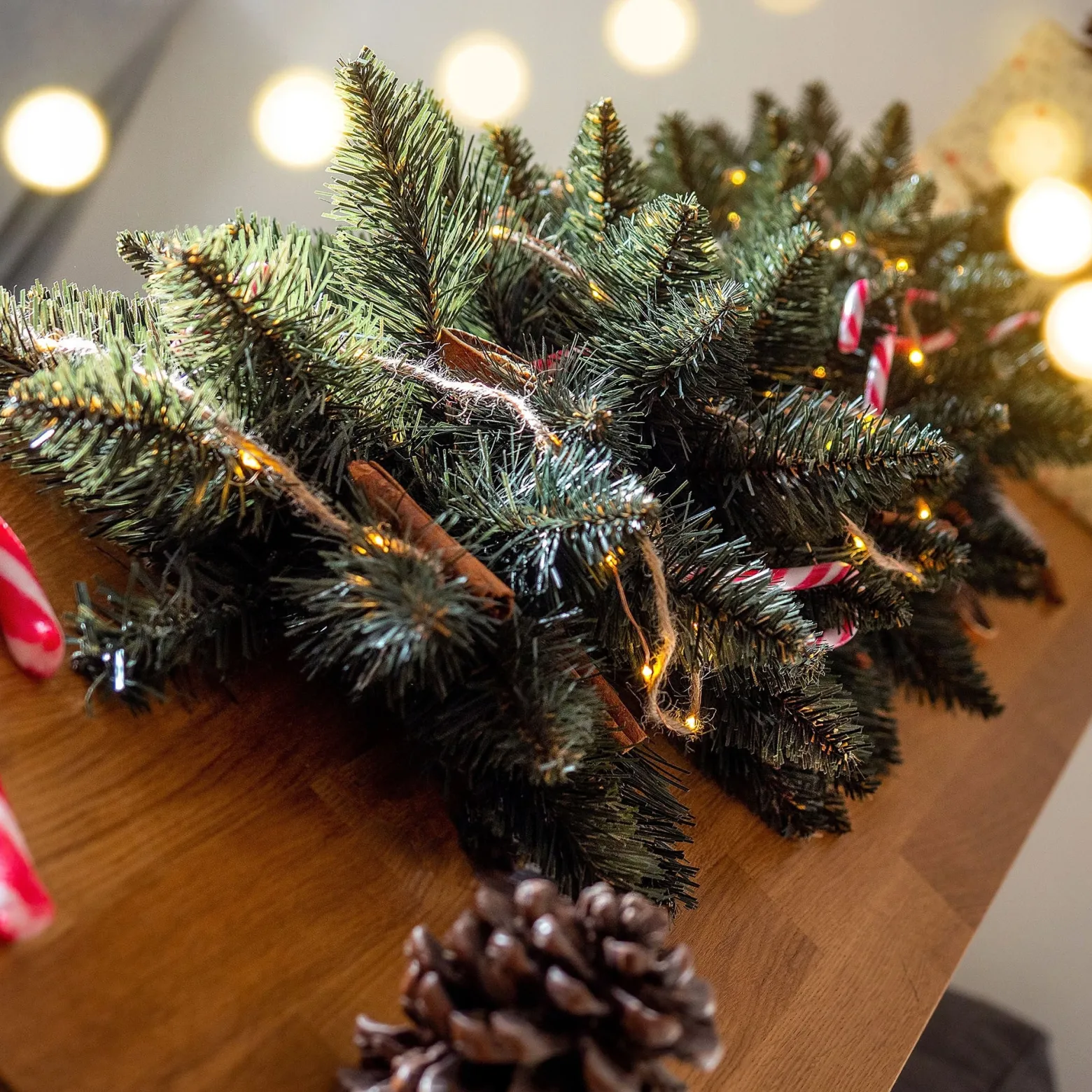 Girlanda Choinkowa Świąteczna 112 cm Zielona Gęsta