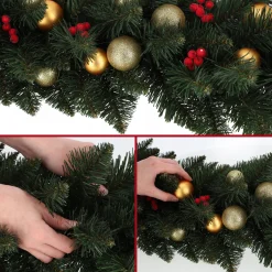 Girlanda Choinkowa Świąteczna 112 cm Zielona Gęsta