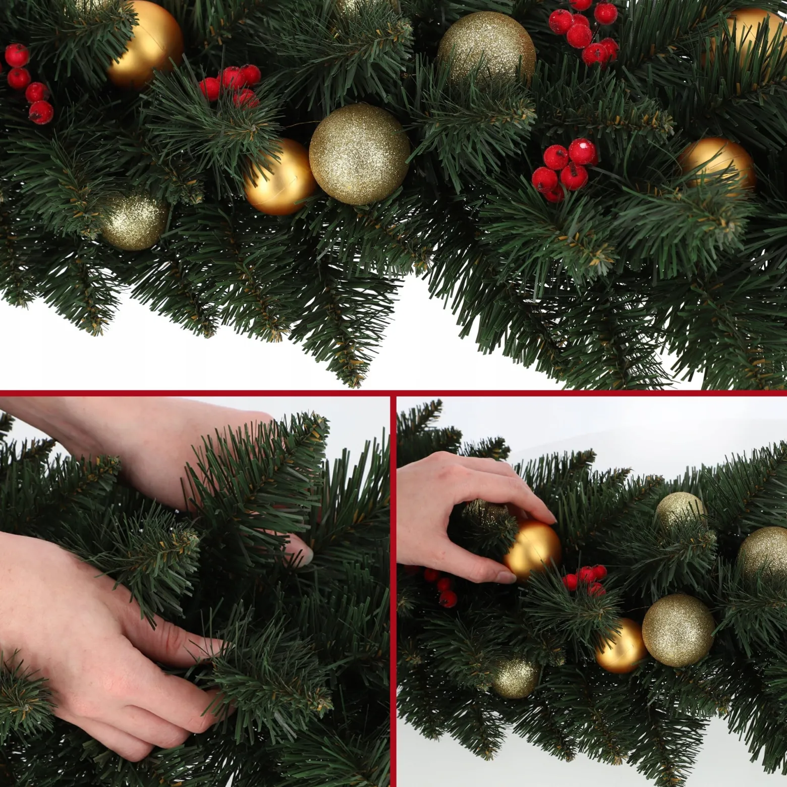 Girlanda Choinkowa Świąteczna 112 cm Zielona Gęsta