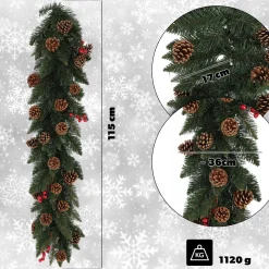 Girlanda Choinkowa Świąteczna 115 cm Gęsta Szyszki