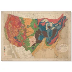 Grafiki na ścianę A4 Mapa geologiczna USA projektu Williama Blake’a
