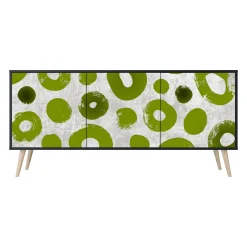 GREEN RHAPSODY Komoda 3 drzwi Czarna-Bukowa skośna