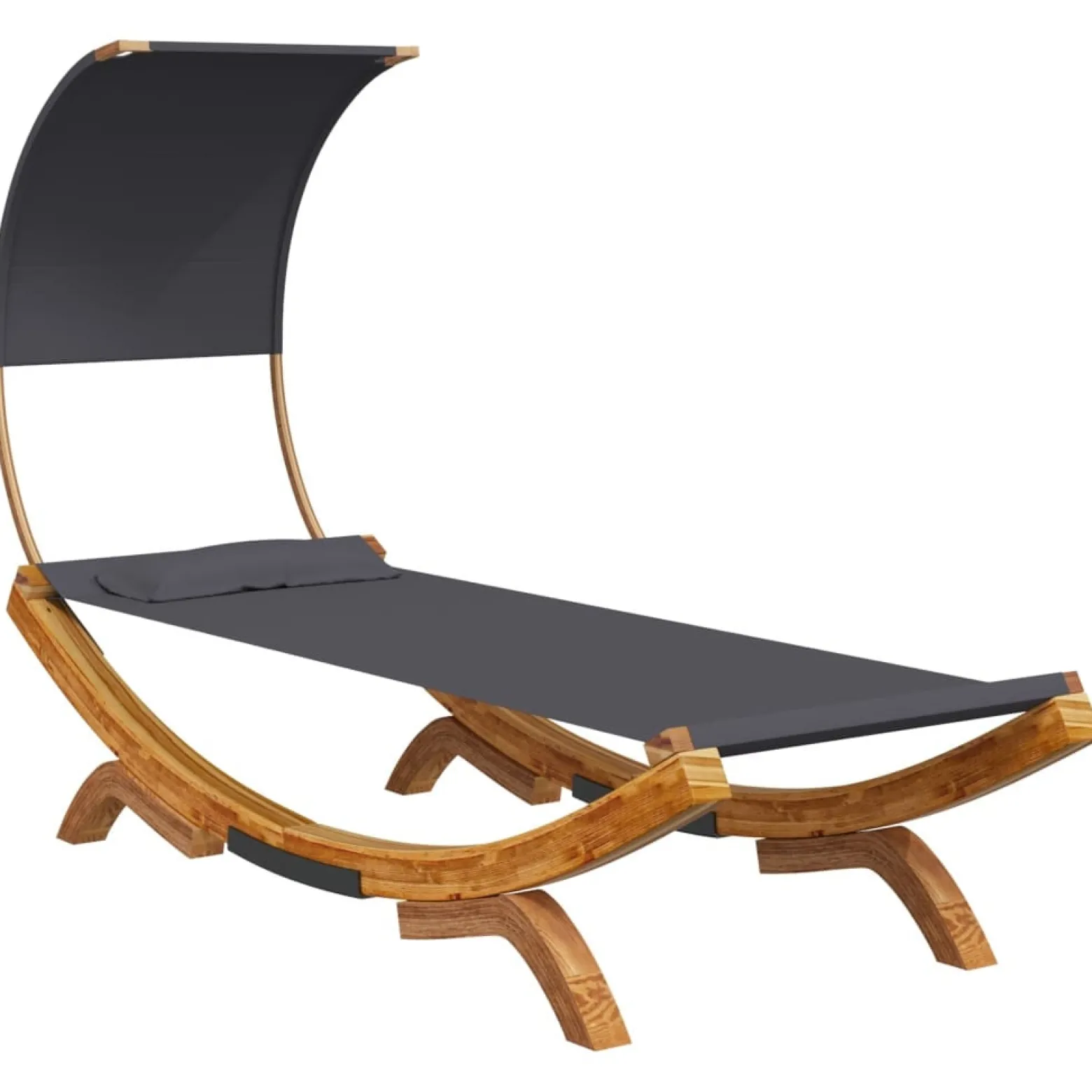 Hamak Antracyt 100 x 200 x 126 cm Drewno vidaXL