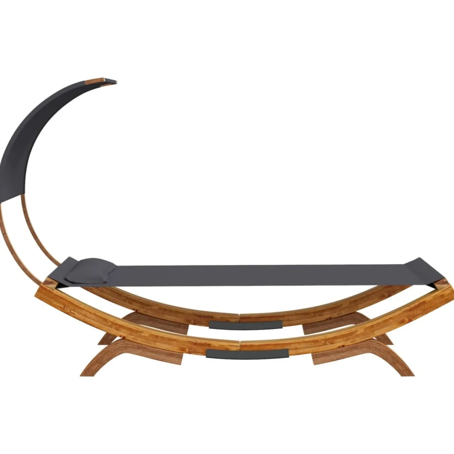 Hamak Antracyt 100 x 200 x 126 cm Drewno vidaXL