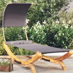 Hamak Antracyt 100 x 200 x 126 cm Drewno vidaXL