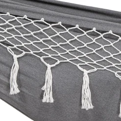 Hamak dwuosobowy bujak ogrodowy 200x150cm szarokremowy