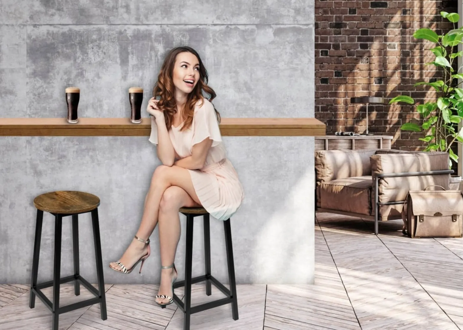 Hoker Flint loft industrial postarzany dąb