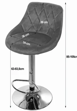 Hoker KAST - aksamit czarny / baza chrom x 2