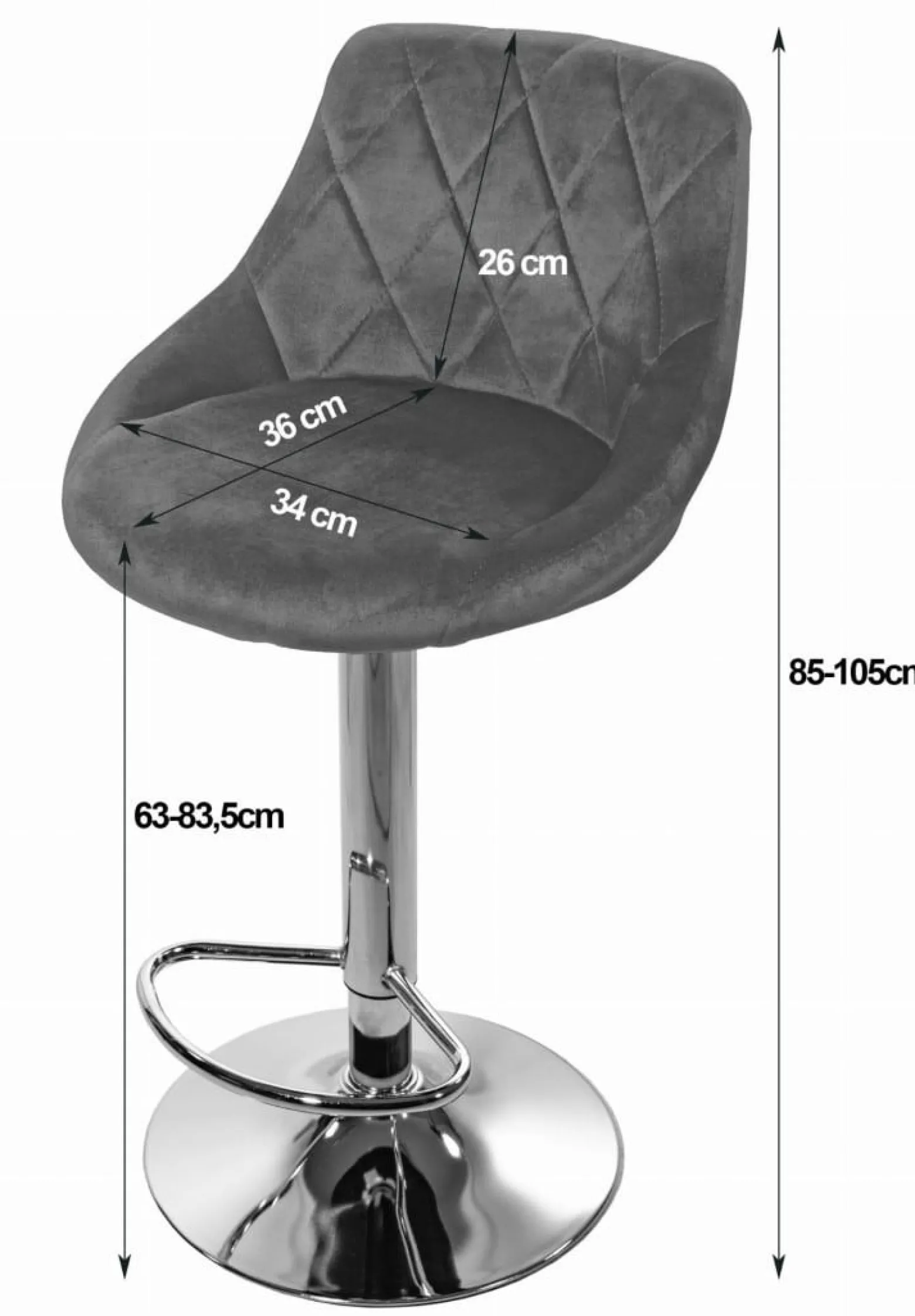 Hoker KAST - aksamit czarny / baza chrom x 2