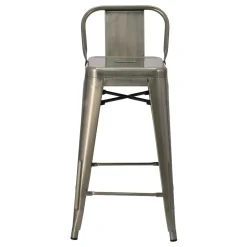 Hoker Paris Back short 66cm metaliczny insp. Tolix