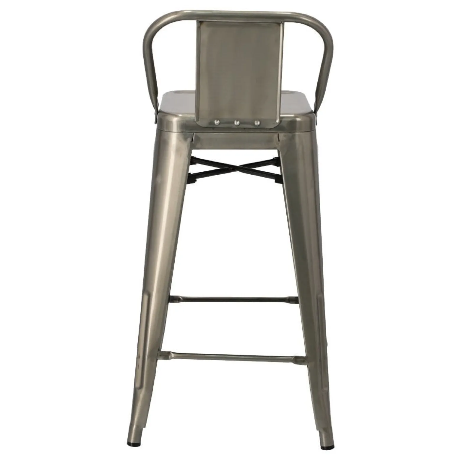 Hoker Paris Back short 66cm metaliczny insp. Tolix