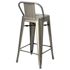 Hoker Paris Back short 66cm metaliczny insp. Tolix