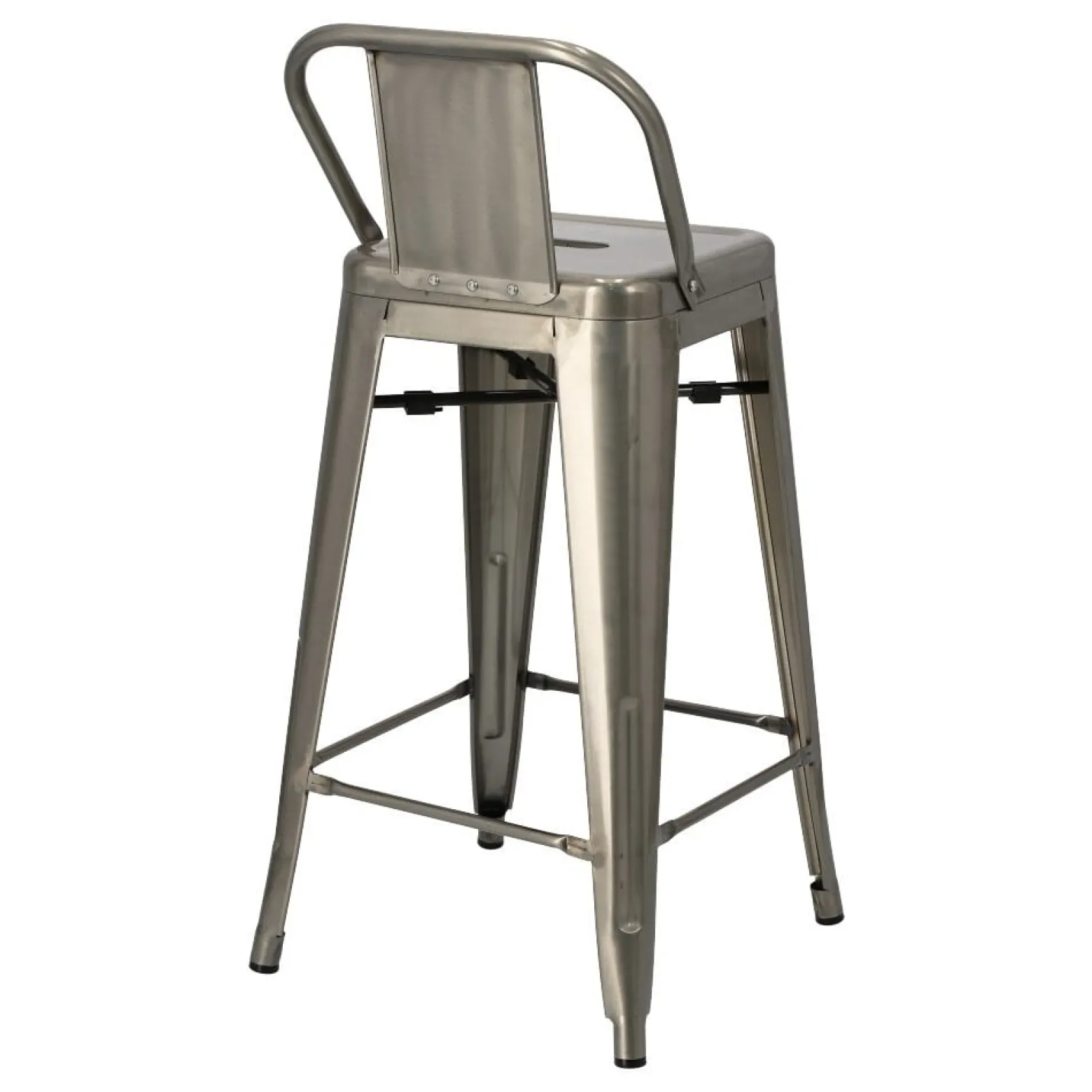 Hoker Paris Back short 66cm metaliczny insp. Tolix