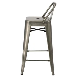 Hoker Paris Back short 66cm metaliczny insp. Tolix