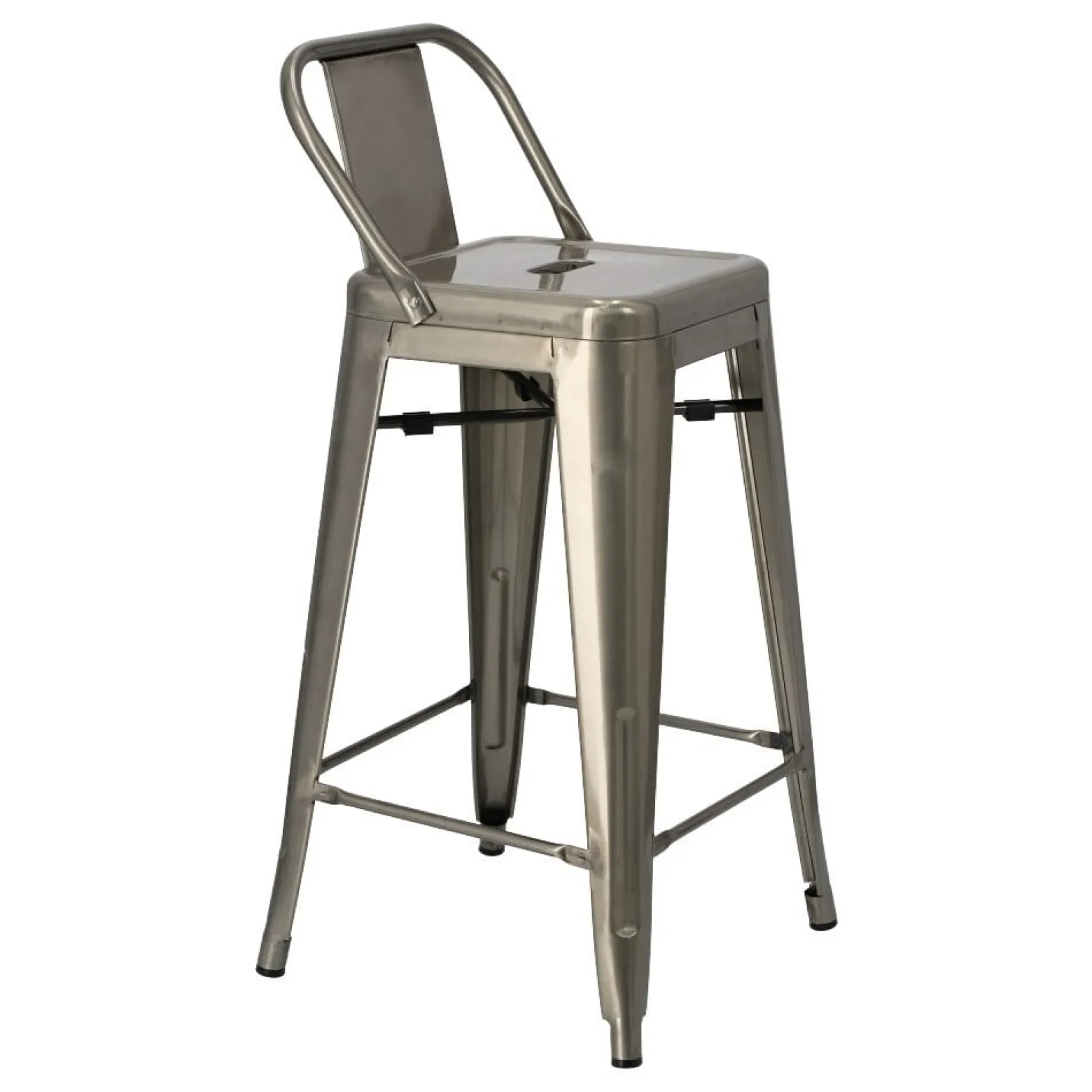 Hoker Paris Back short 66cm metaliczny insp. Tolix