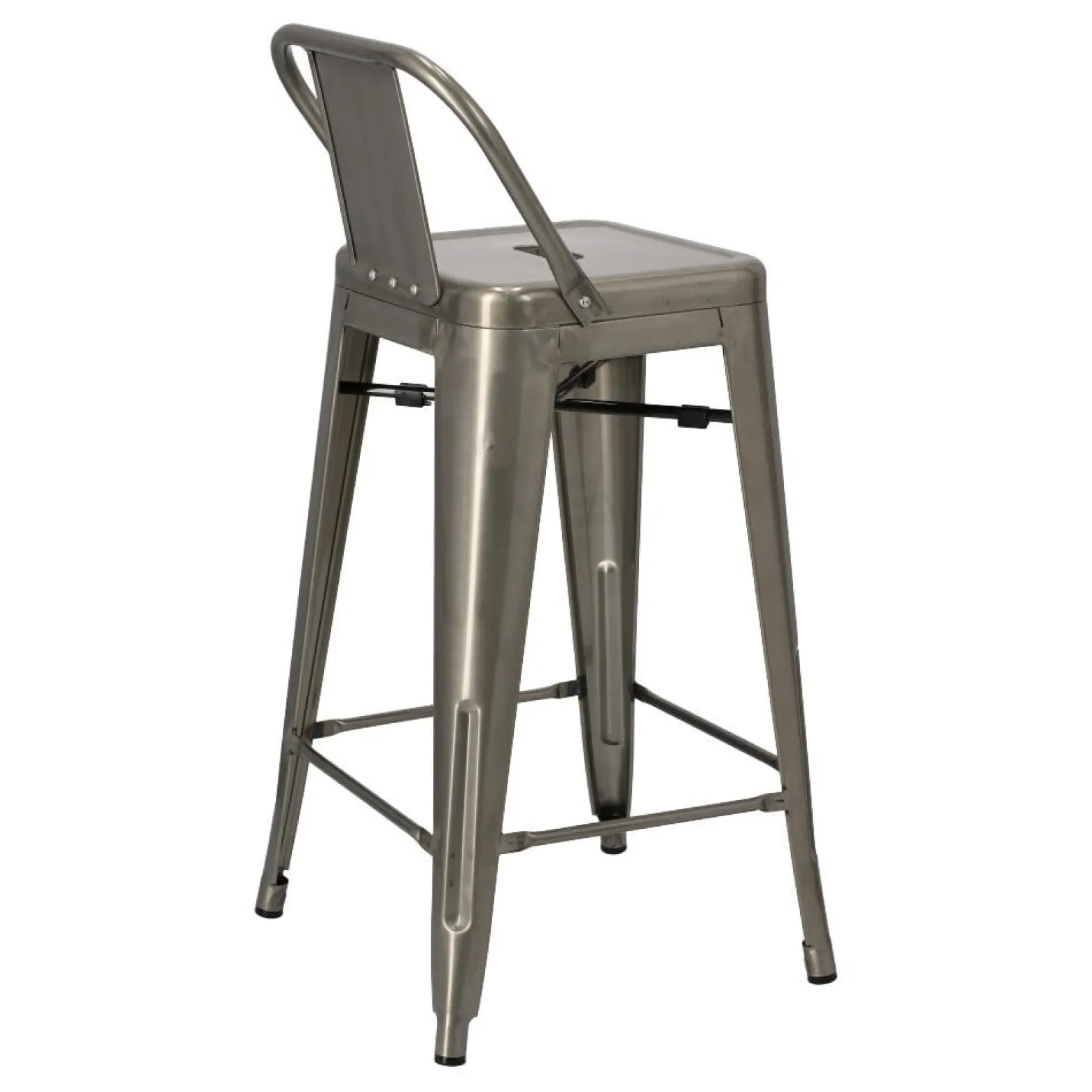 Hoker Paris Back short 66cm metaliczny insp. Tolix