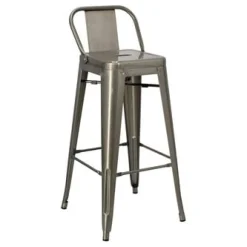 Hoker Paris Back Short 75cm metaliczny insp. Tolix