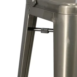 Hoker Paris Back Short 75cm metaliczny insp. Tolix