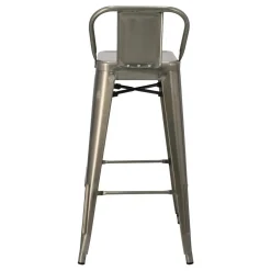 Hoker Paris Back Short 75cm metaliczny insp. Tolix