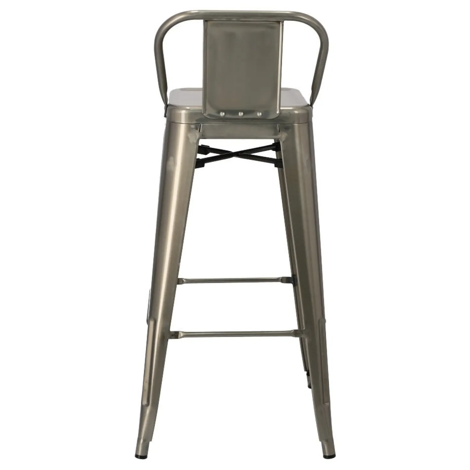 Hoker Paris Back Short 75cm metaliczny insp. Tolix